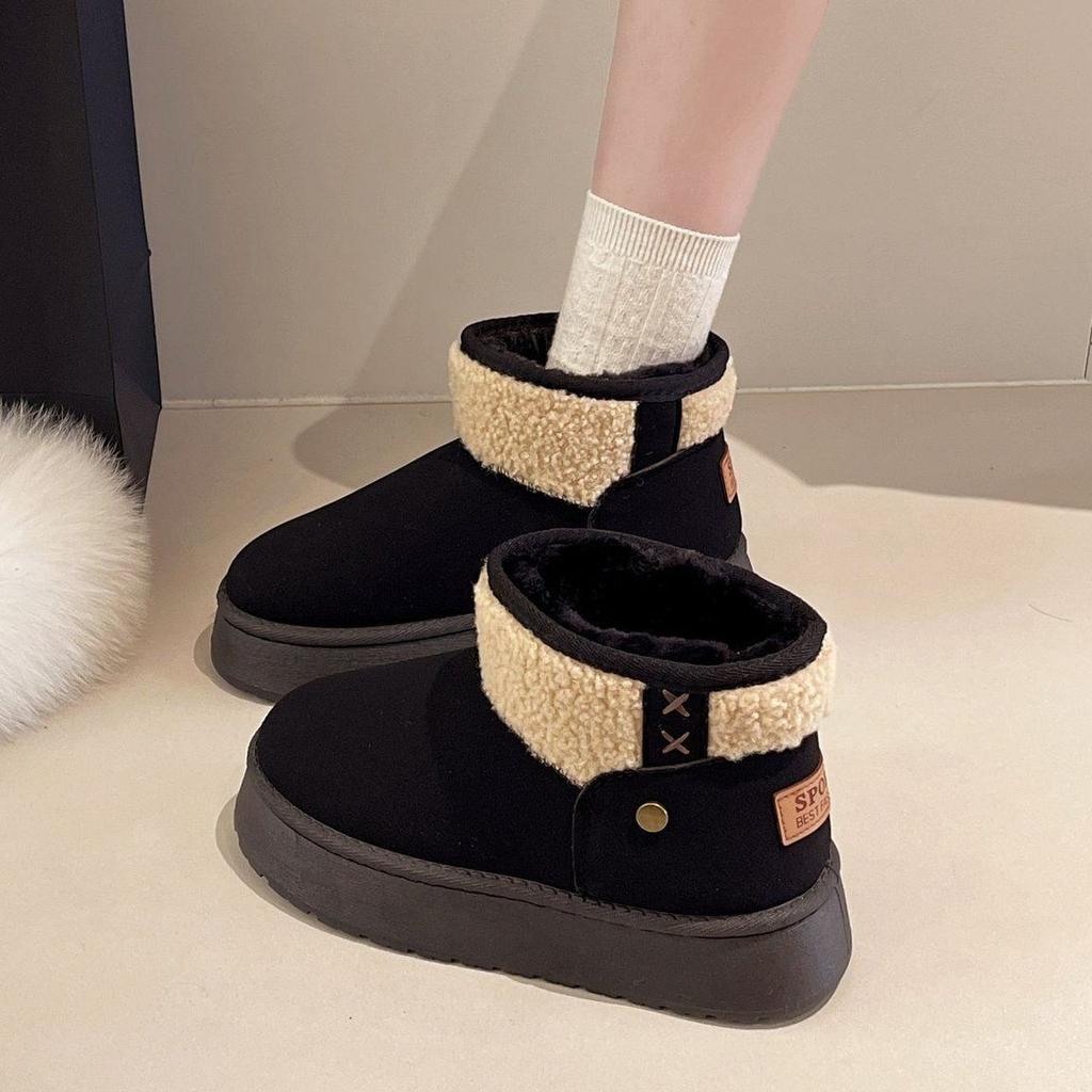 Autumn and Winter New Thick-soled Snow Boots 2025 Winter Short Tube Snow Cotton Piled and Thickened To Keep Warm, Wearing Northeast Cotton Shoes