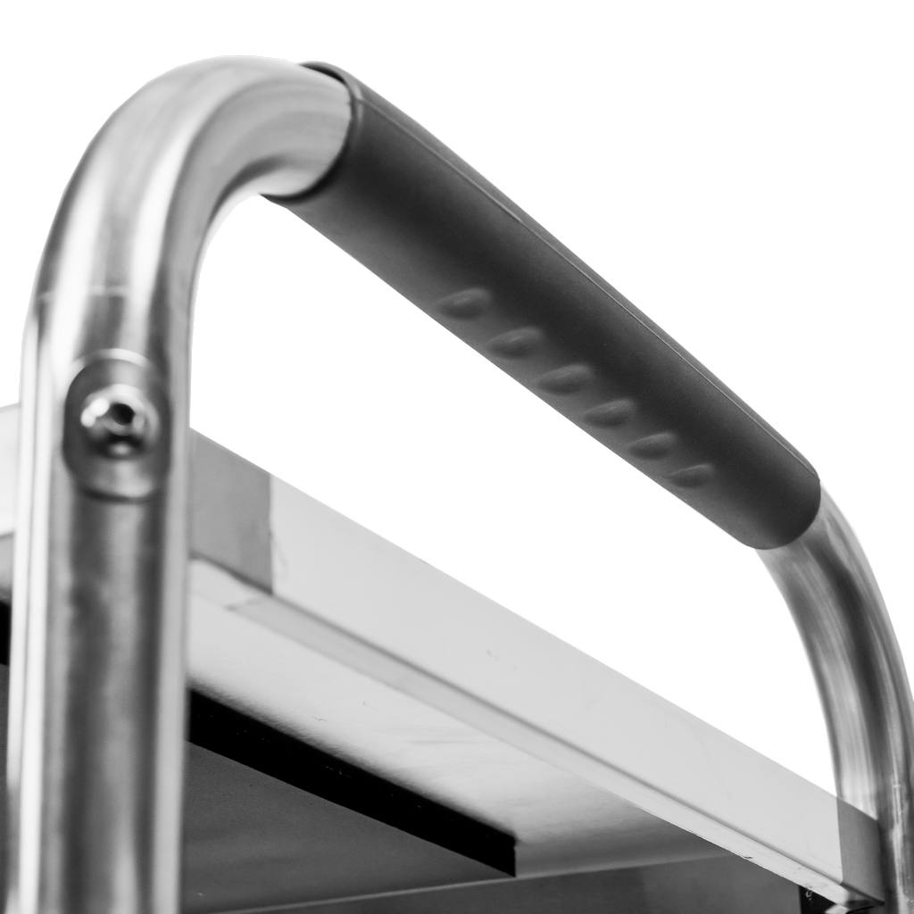 Stainless steel 2-shelf Mega-M STANDARD serving trolley W-85 cm D-45 cm H-90 cm N