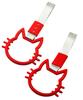 HTharros Car Hanging Leather Cat Shape Interior Accessories Cat Red