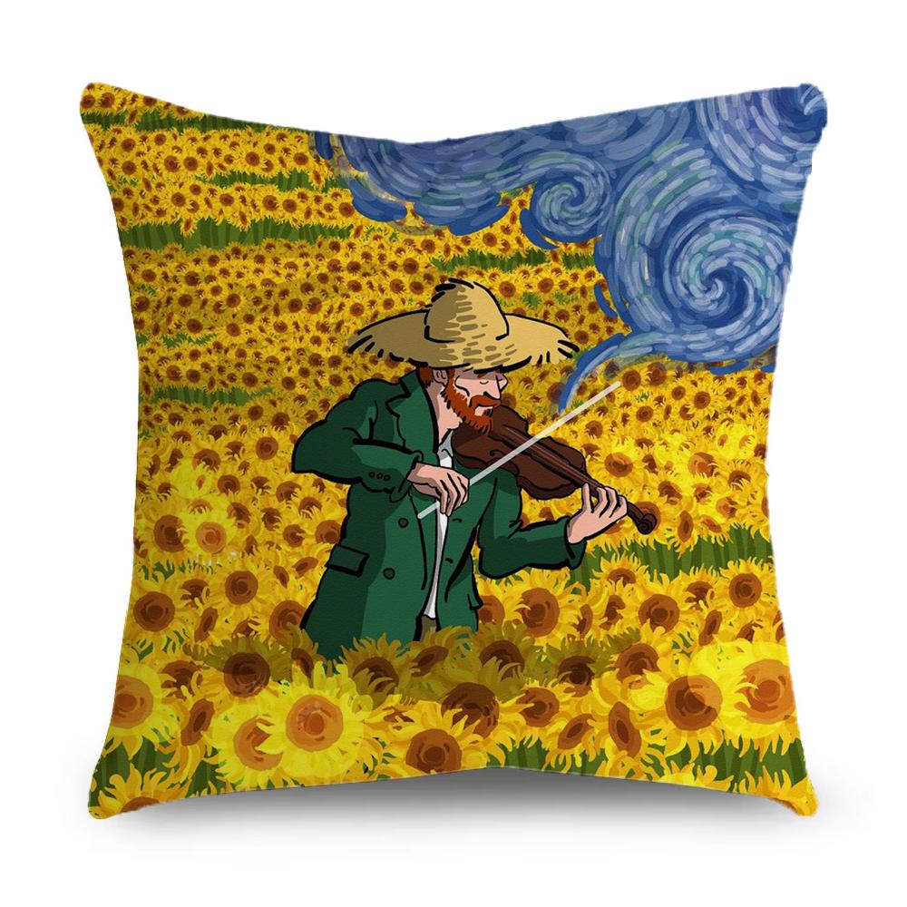 V-Van G-Gogh Art Pillow Case Pillowcase Home Sofa Cushions Car Cushions Pillowcover Office Pillowshell Pillow