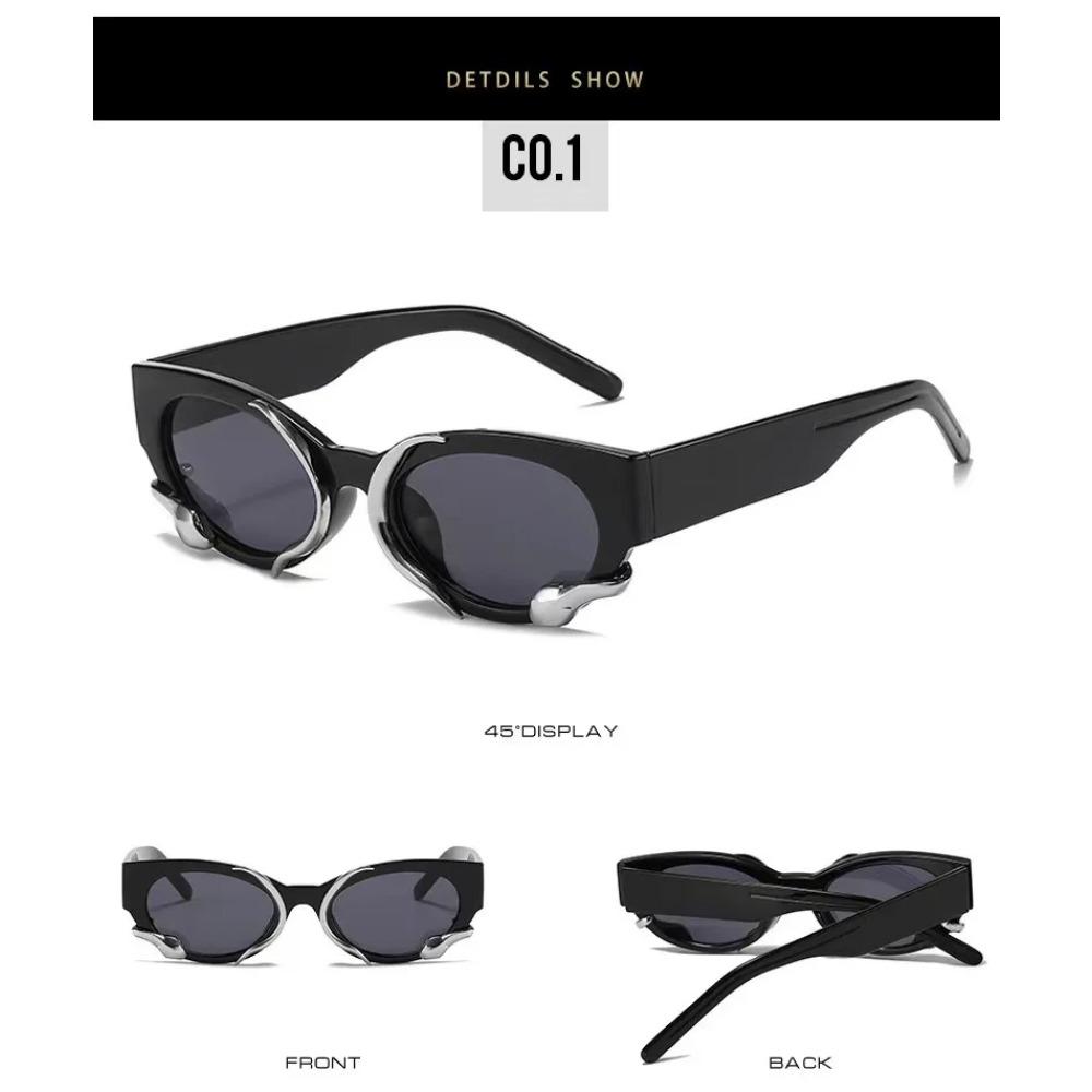 Spirit Snake Solbriller med liten innfatning Street Photography Solbriller Kantinnpakket Y2K-stil Solbriller