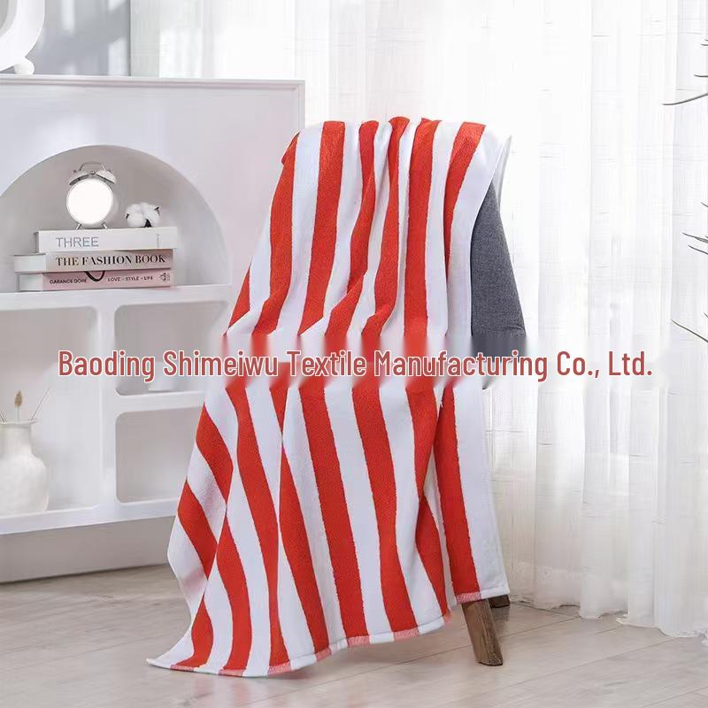 21-strand A-grade Soft White Cotton Striped Bath Towel - 6-layer Baby & Foot Bath Towel
