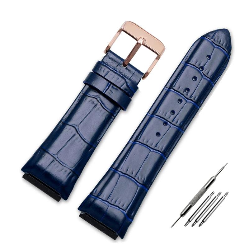 Классический 22 мм синий ремешок из натуральной кожи для часов GUESS W0040G3 W0247G3 — фото 9