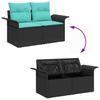 Garden Sofa Set with Storage 6 pcs Black Poly Rattan