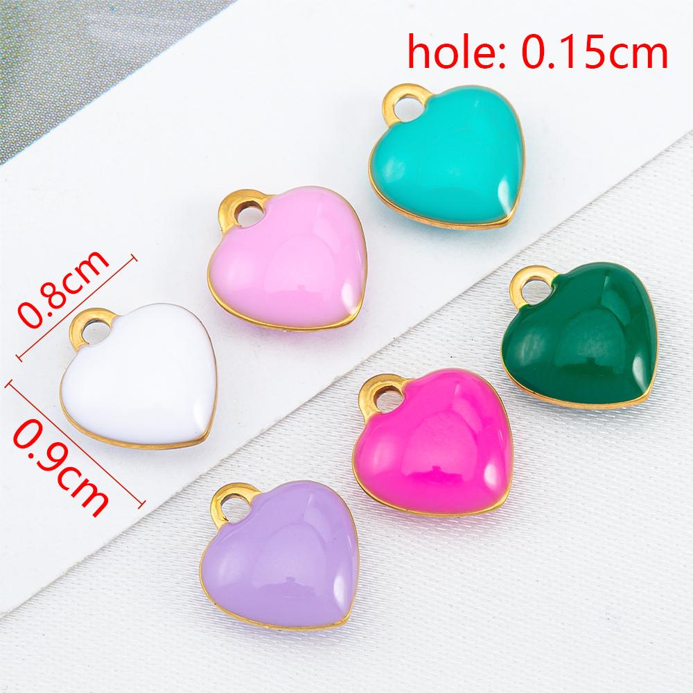 20pcs Stainless Steel Enamel Colorful Charm Cross Heart Moon Star Pendant for DIY Women Jewelry Making Necklace Earring Supplies