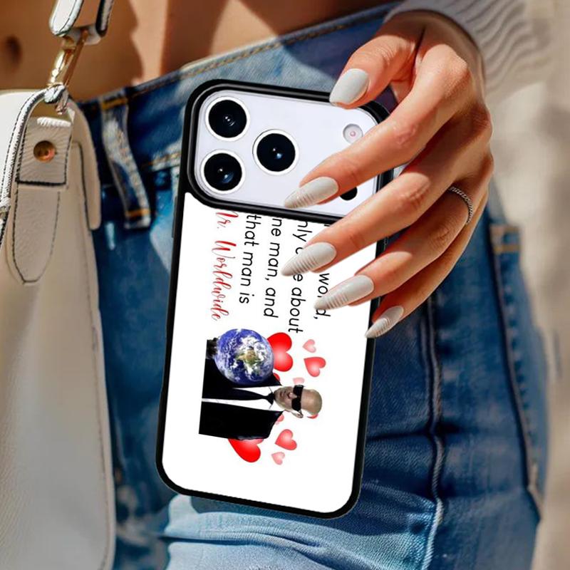 Mr Worldwide Phone Case For iPhone 17 Air 14 15 13 12 Max Cover For Apple 16e 11 Pro Max Plus Coque