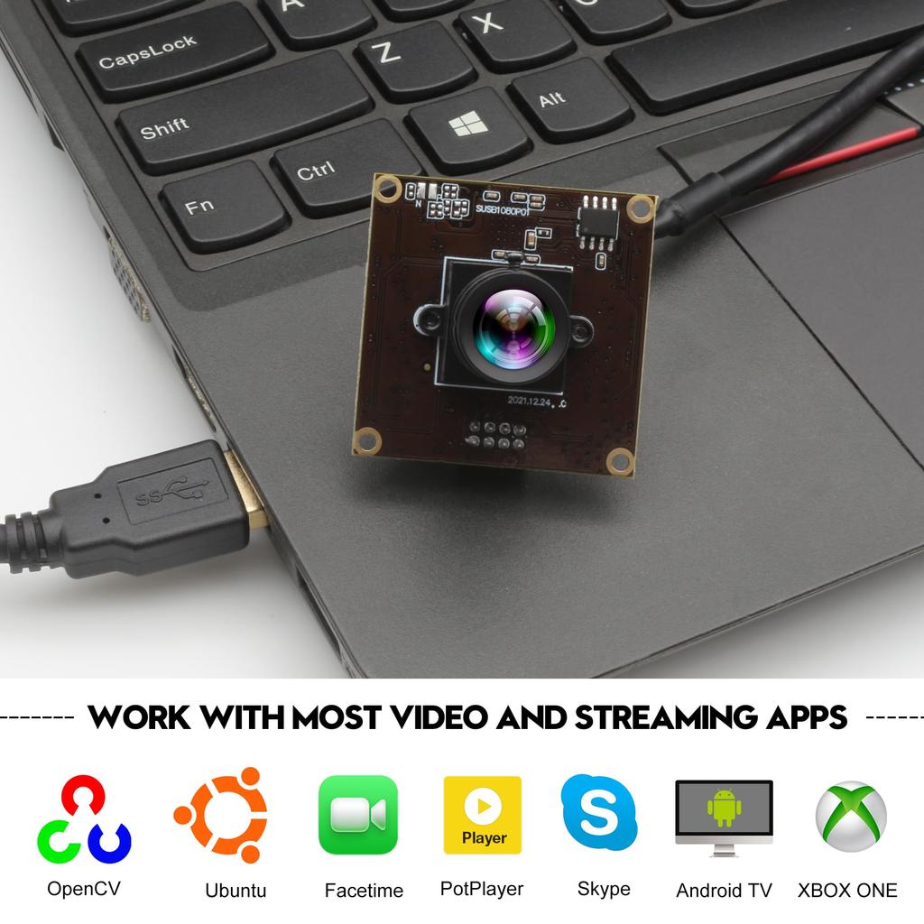 ELP 50fps USB Camera Low Light Camera with 1080P USB Motion Plug and Play for 3D Printers and Industrial Inspection Microscopes High-Speed Module,
