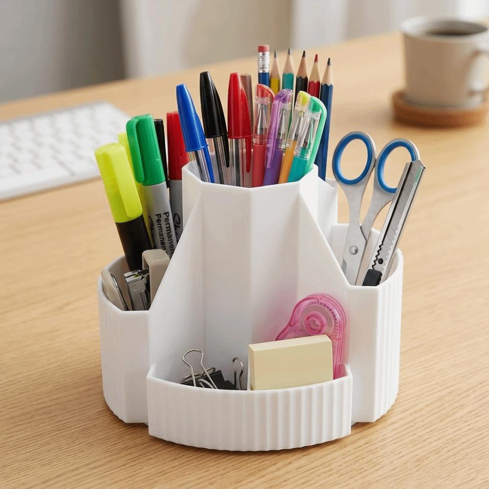 Large Capacity Pencil Storage Organizer ABS Desk Organizer Portable Desk Accessories Workplace