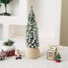 1PC Small Green Christmas Decor Plastic Christmas Tree Window Display Decor Flocked Artificial Christmas Tree