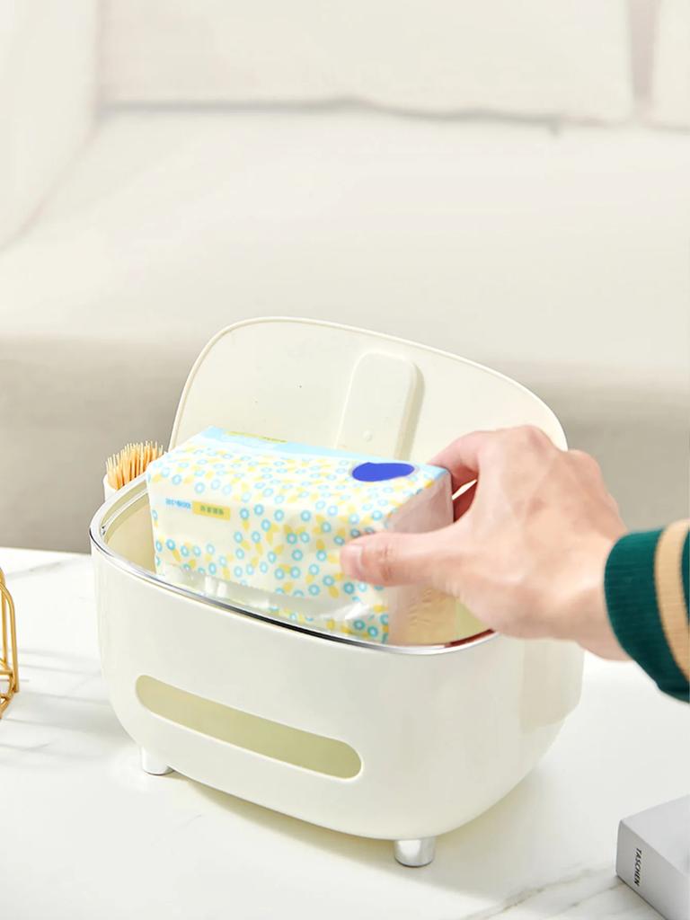 Multi Functional Tissue Storage Box Napkin Holder Living Room Office Desktop Sundries Organizer Paper Tissue Case