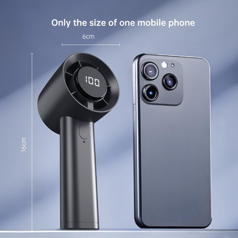 Portable Handheld Fan 100-speed USB Rechargeable Electric Fan Digital Display Home Travel Outdoor Camping Small Cooling Fan