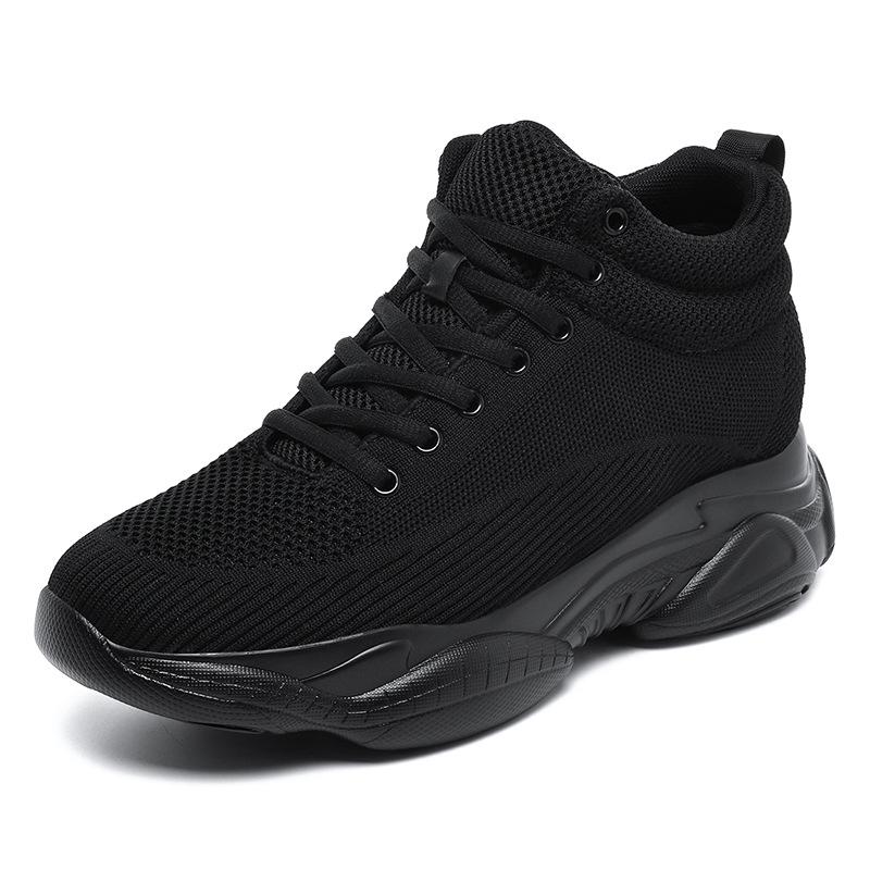 Men s Breathable Flyknit Mesh Running Shoes - Large Size, Height-Increasing, Versatile Casual sneakers. 37