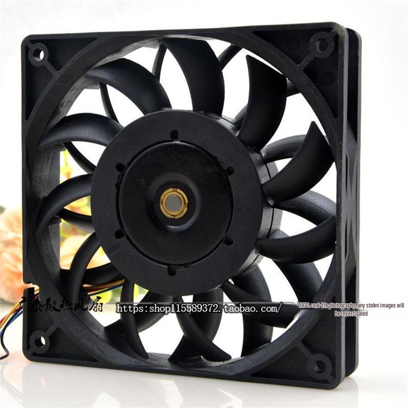 Powerful 12CM High-Speed 12V Fan with 1.24A High Airflow