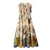 Kaslead New Women Clothes Western Style Fashion Simple Loose Pleated Print Dress