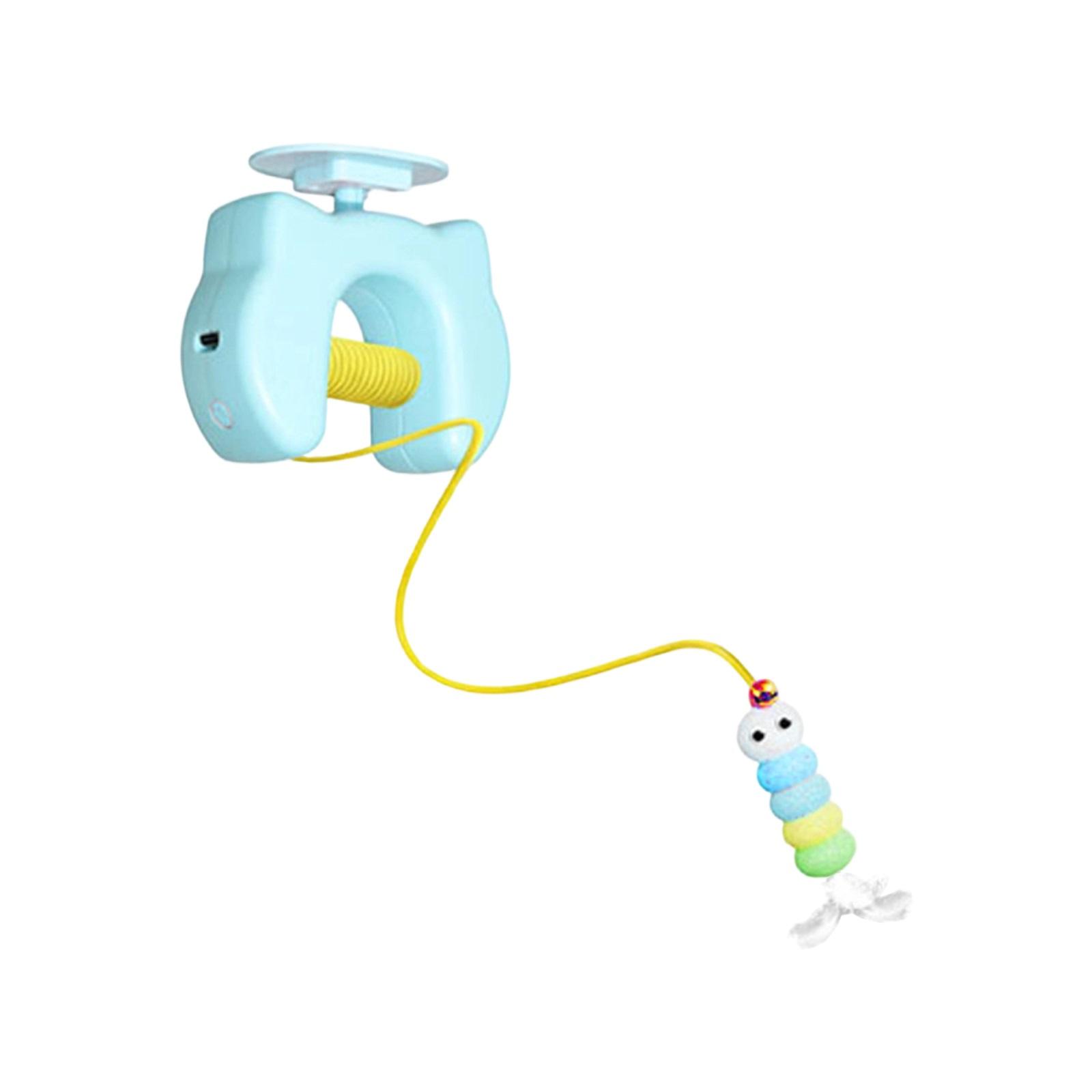 

Suction-Cup Wand — Interactive Self-Play Toy For Cats, Featuring A Feather Wand With Bell — The Boredom Buster For синий