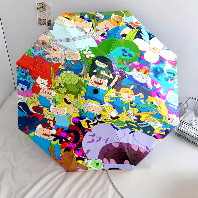 

1 PC Automatic Folding Umbrella - Cartoon Pattern, Portable & Foldable Design with 10 Ribs, Christmas Birthday Gifts