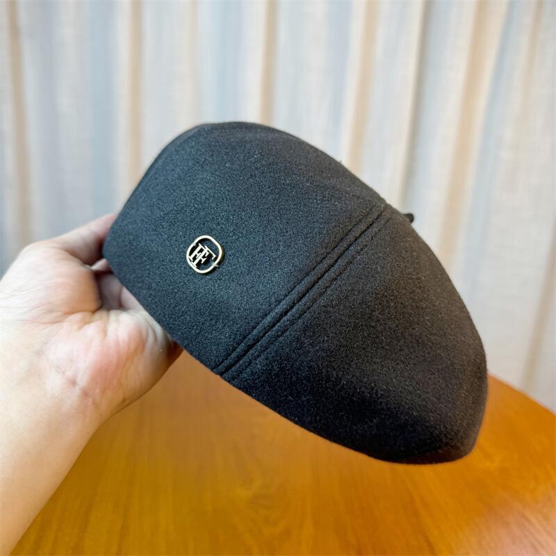 Autumn and Winter Sweet and Cute F Label Beret Women's Retro Literary and Versatile Painter's Hat Showing Face Small Pumpkin Hat Trendy