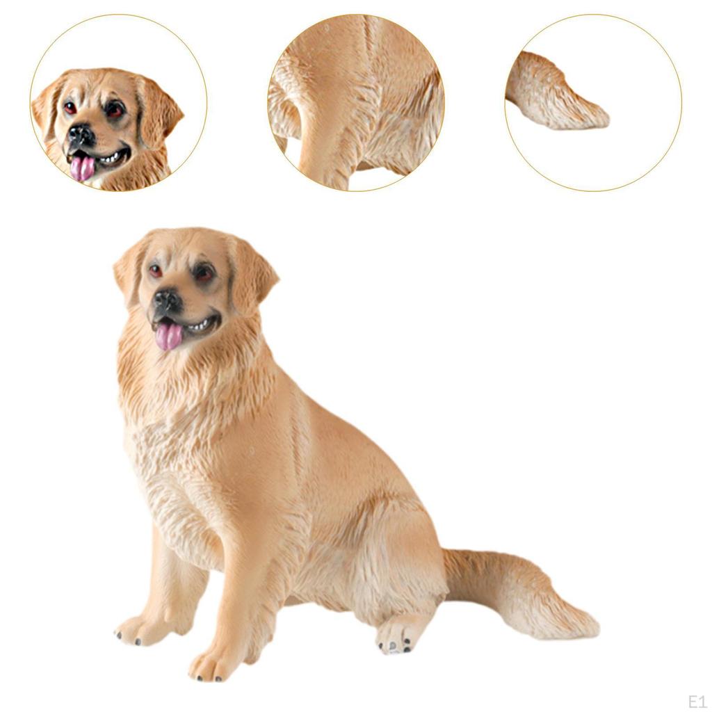 Lifelike Dog Sculpture Animal Figurine Crafts Toy Decorative Animals Action Figure Miniature