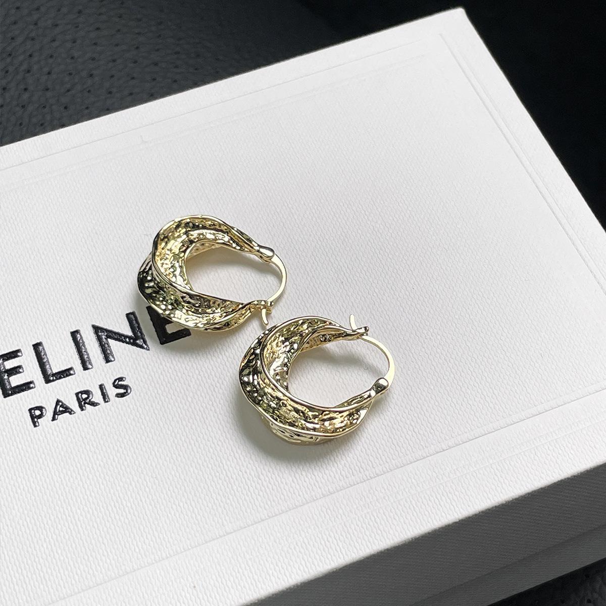 

925 Silver Needle Irregular Plain Ring Earrings Women s Simple Niche Premium Earrings Exquisite Fashion Cold Wind Earrings 925 silver needle