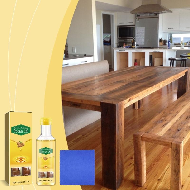 Natural Extracts Wood Care Polish 125ml Pecan Oil Wood Polish for Enhanced Furniture Beauty for Tables Chairs Cabinets