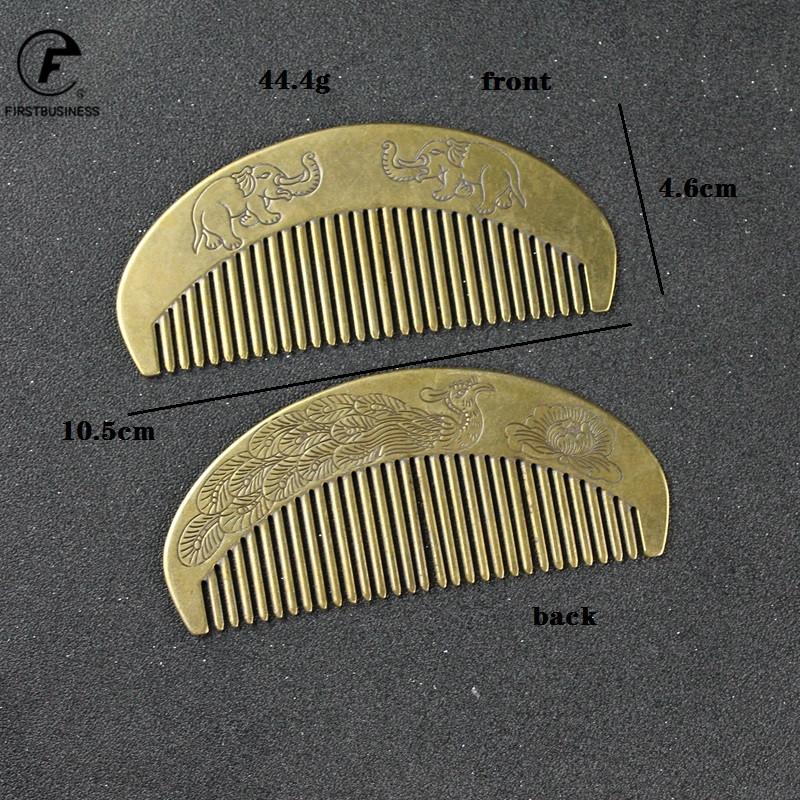 Brass Copper Guanyin Xinjing Fine-Tooth Hairdressing Combs Straight Hair Comb Care Styling Tool Girlfriend Christmas Gifts