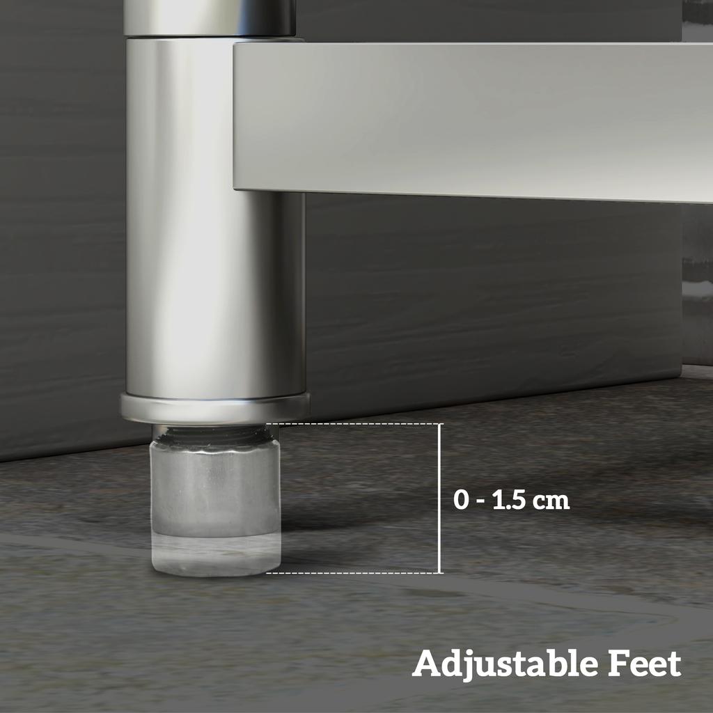 Outdoor Utility Sink, Stainless Steel Free Standing Single Bowl Kitchen Sink with Cold and Hot Water Pipe and Storage Shelf for Laundry Garage