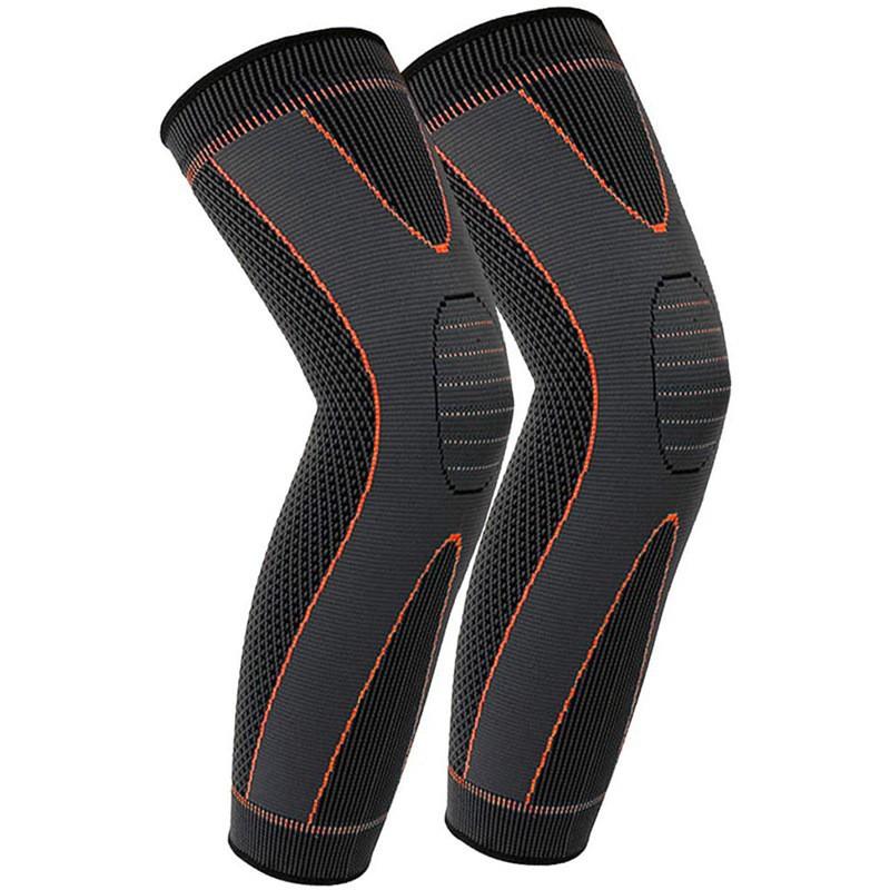 Running Knee Pads Knitted Extended Knee Pads Long Leg Bandages Pressurized Warm Thigh Knee Pads Sports Cycling Leg Pads Socks