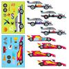 6 Bilder/Packung Renn-Puzzle Gesichtswechsel-Aufkleber Persönlichkeitstrend Cartoon-Spielzeug Kinder DIY Belohnungsaufkleber