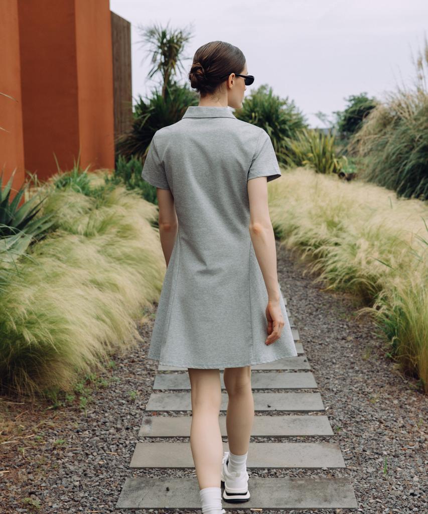 OBER GOLF Easy Slim Polo Dress (Gray)