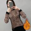 Plus Velvet Pullover Warm Gold Velvet Female Letters Thickened Autumn and Winter Large Size Long-sleeved Half-high Collar Bottoming Shirt