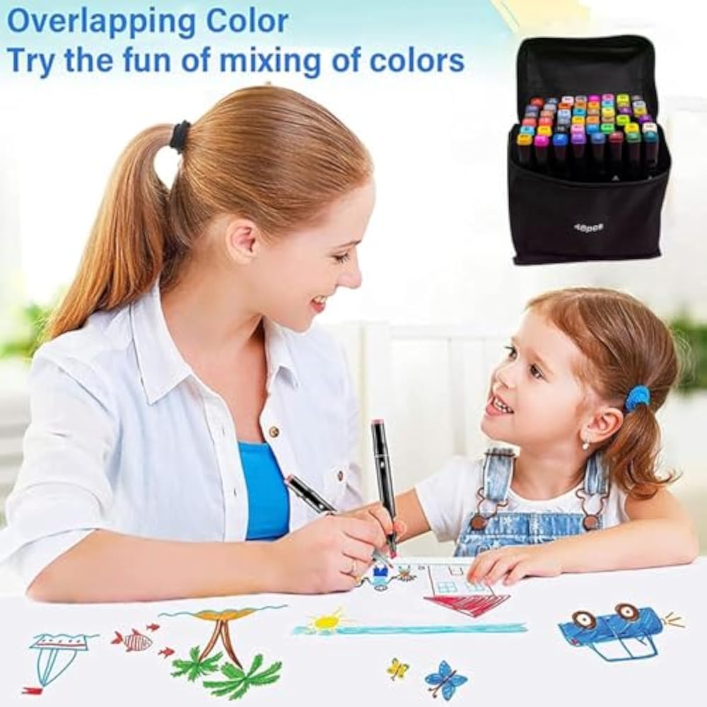 Coloring Art Markers | Journal Sketch Markers | Permanent Coloring Markers | Double Tip Drawing P...