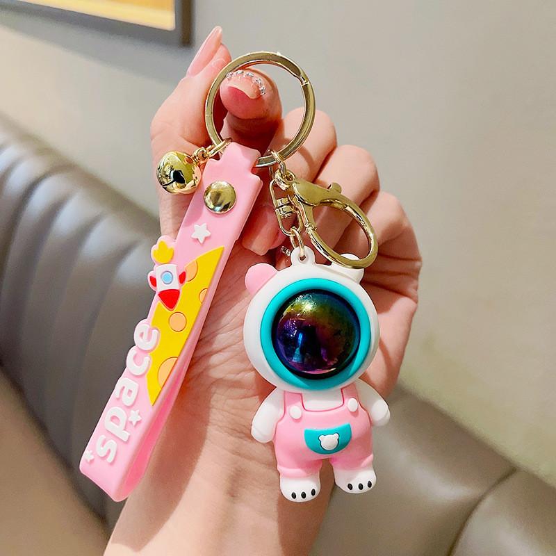 Space Charming Bear Keychain Silicone Pendant For Kids Couples Friends And