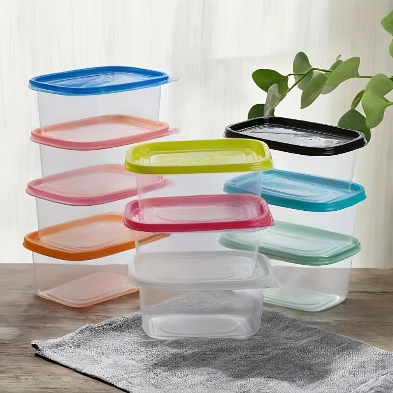 10 STÜCK Stapelbare Lebensmittelaufbewahrungsbox mit Deckel, BPA-Kunststoff Lunchbox für Müsli, Fleisch und Gemüse