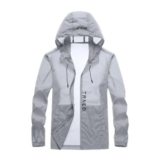 

Sun Protection Coat Solid Color Drawstring Summer Relaxed Fit Hood Outdoor Windbreaker for Camping Hiking Fishing Riding XL