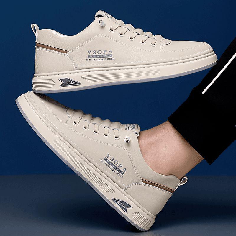 Men's Casual Genuine Leather Non-Slip Breathable Board Shoes