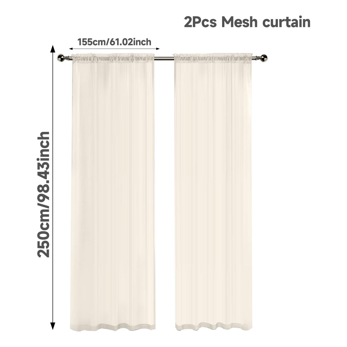 

2pcs Modern Waterproof Translucent Mesh Curtain Door Curtains UV Perforated Curtains Home Office Window Decoration Gauze Curtain