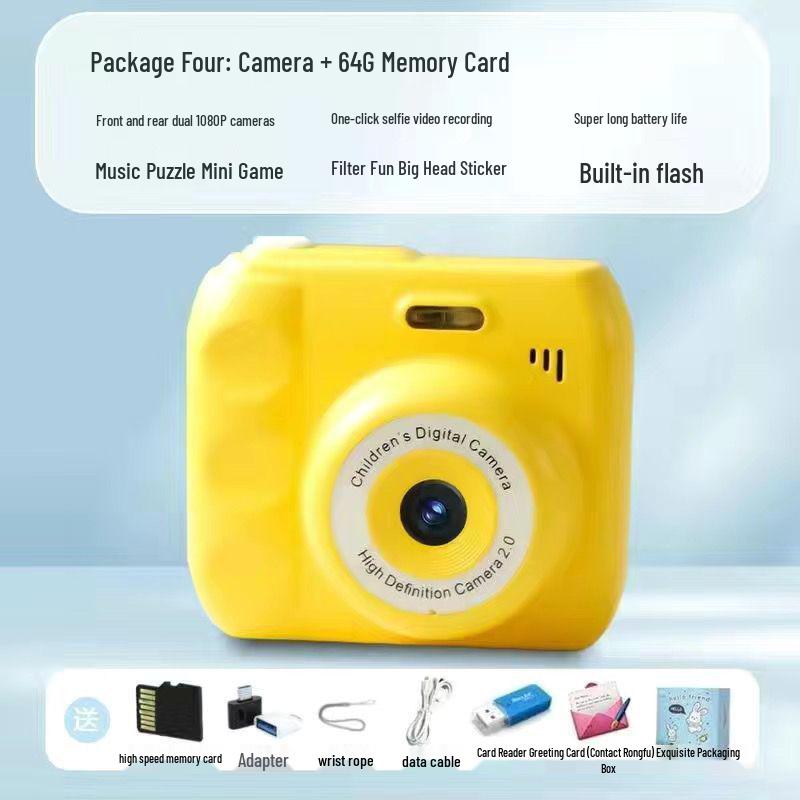 Children's 1080P Digital Camera with Photo Transfer, Selfie Burst Mode, and Built-In Games