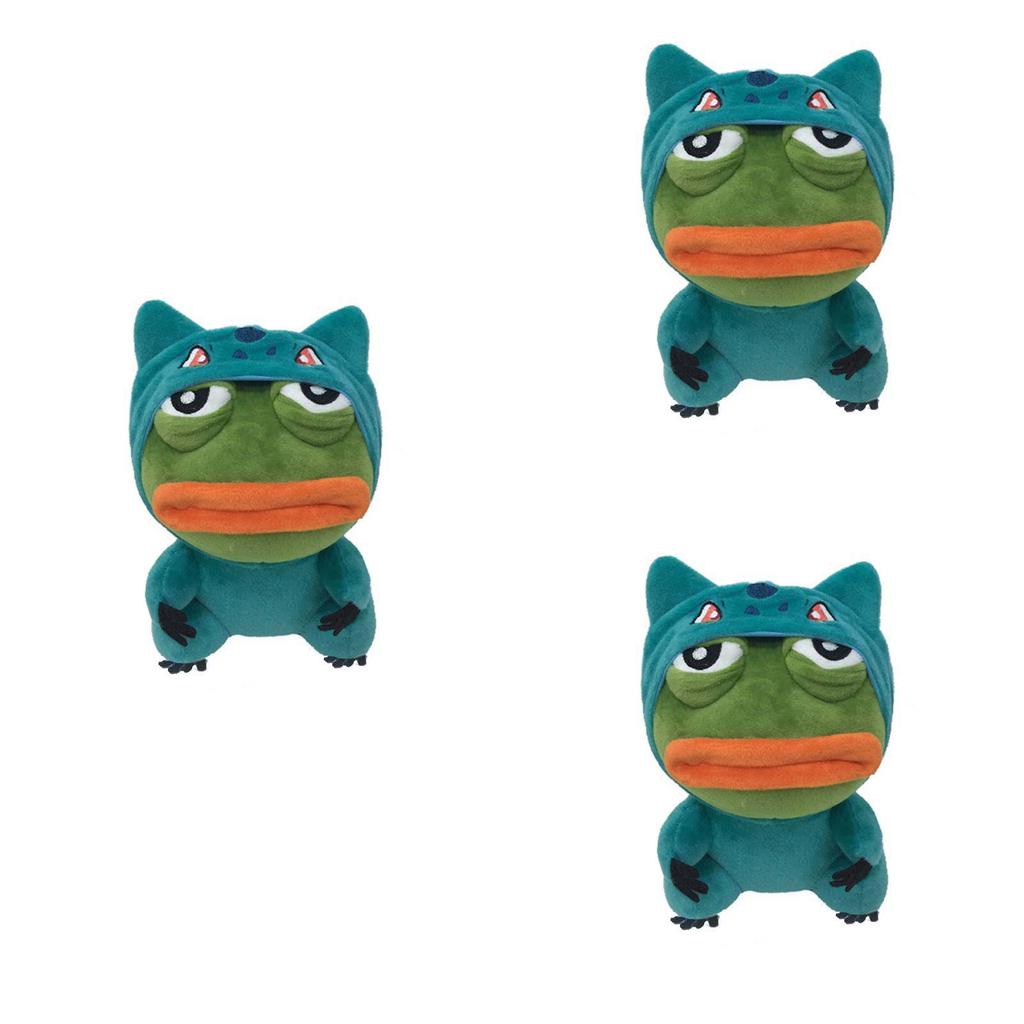 Pepe The Frog Pokemon Bulbasaur Sad Frog Anime Stuffed Toy 23cm Soft Plush Pp Cotton Pillow