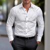 Camicia da uomo a righe stampata, sottile, leggermente elastica, a maniche lunghe, per primavera e autunno, versatile, top casual