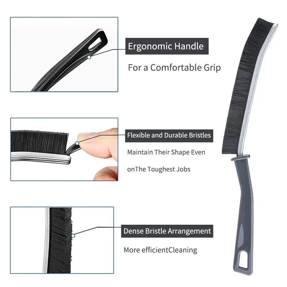 3pcs Crevice Cleaning Brush Multifunctional Gap Cleaning Brush Tool Bathroom Gap Brush Grout Hard Bristle