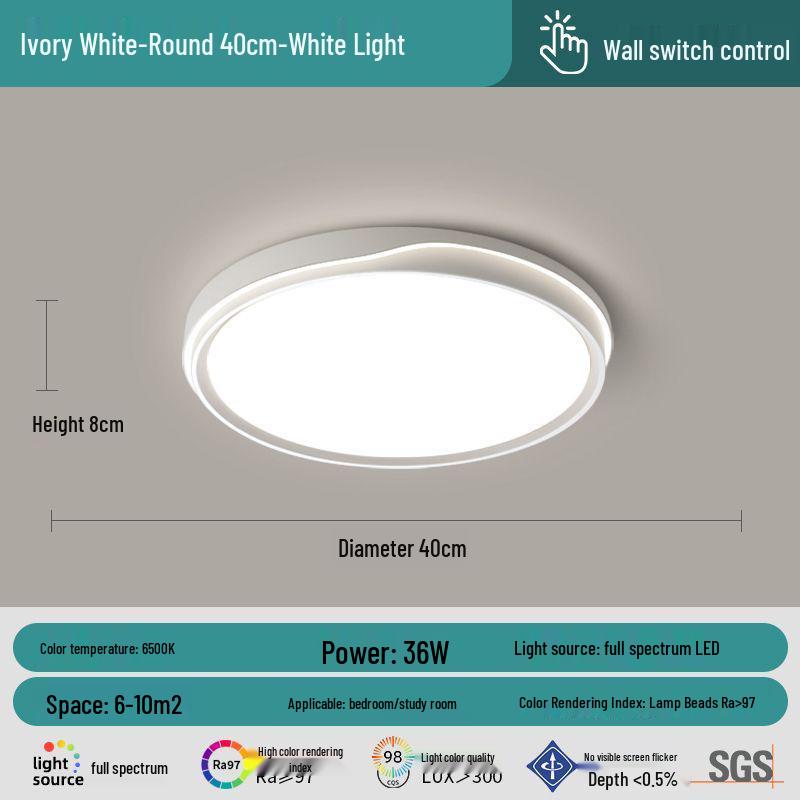 

Светодиодный потолочный светильник полного спектра для главной спальни и гостиной 2025 - Креативная лампа для защиты глаз White Light No Remote
