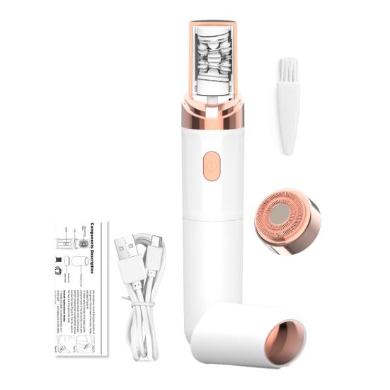 Aparat de ras electric cu capete duble, reîncărcabil prin USB, impermeabil, portabil, pentru bărbați, femei, față, corp, zonă bikini, braț, picior, îndepărtare păr, epilator, aparat de ras, trimmer