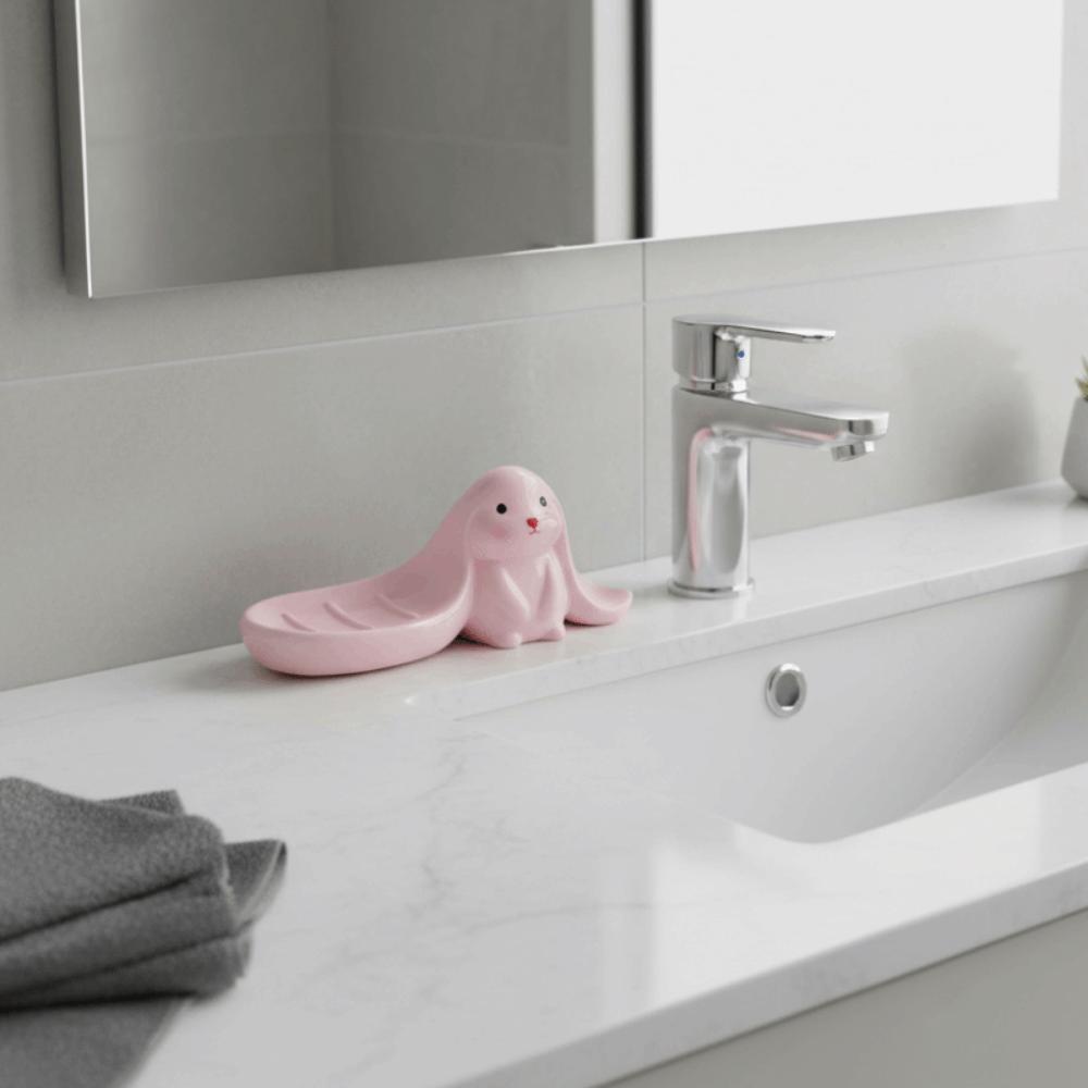 Soap Box Rabbit Soap Dish Cute Bathroom Decor Organizer Long Eared Rabbit Soap Holder  Kitchen