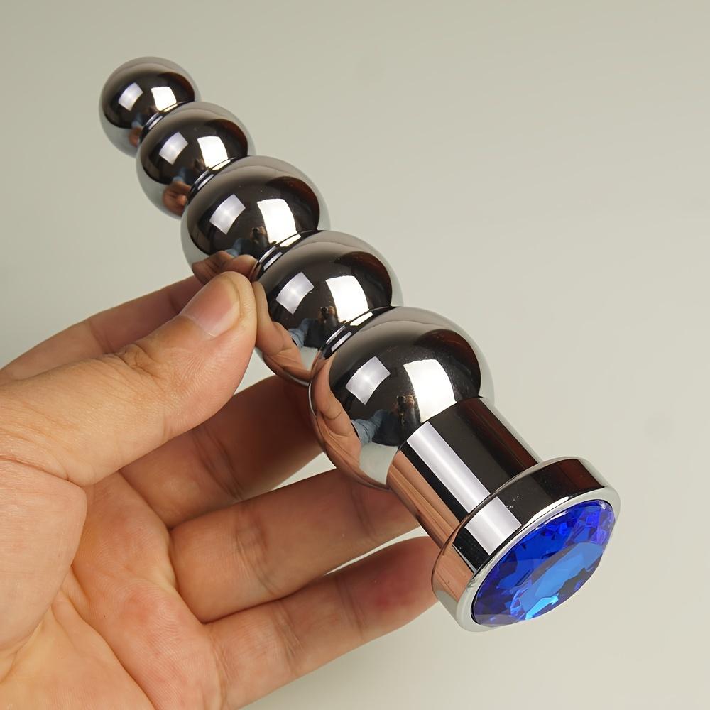 Heavy Jewel Anal Plug Metal Anal Beads Prostate Massager Butt Plug Stimulator BDSM Erotic Adult Products Sex Toys for Women Men