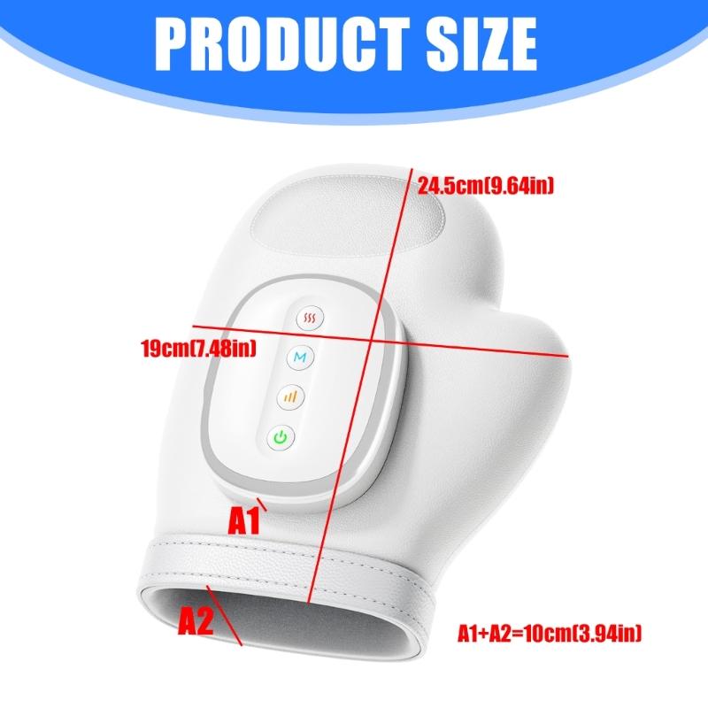 wirelessly Portable Finger Massagers with 3 Heat Level Rechargeable Battery for Carpal Tunnel and Joint Pains Relief