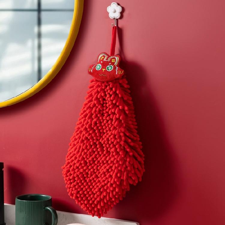 Red Hands Towel Home Super Absorbent Eco-Friendly Wipe Cloth Chenille Material