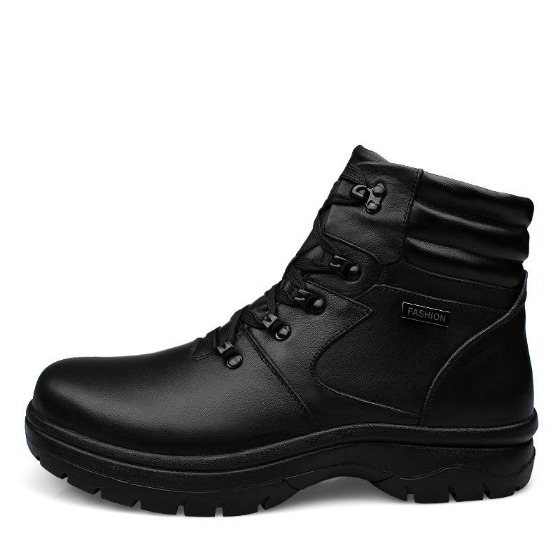 Men's Winter Martin Boots with Velvet Lining - Warm, Casual, High-Top, Round Toe, Large Sizes Available