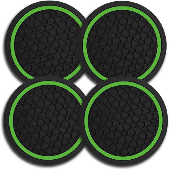 4PCS Car Cup Holder Coasters, Dustproof Automotive Interior Accessories Mat,2.75 Inch Non-Slip Ert Water Bottle Holder Pads, Universal For Vehicles,