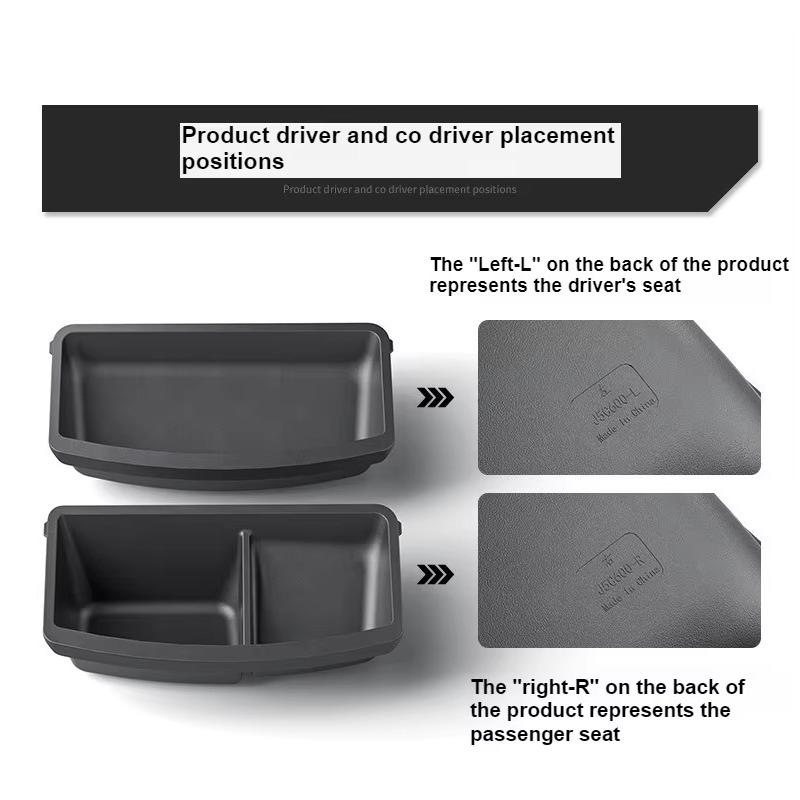 Under Seat Storage Box For Tesla 2026 Model YL 6-Seat TPE Drawer Front Rear Seat Lower Organizer Tray Car Interior Accessories