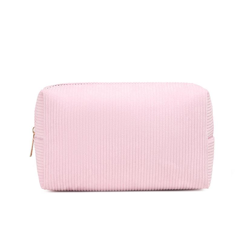 Corduroy Octagonal Winter Cosmetic Travel Bag - Large Capacity Toiletry Storage